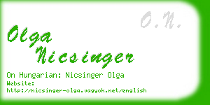 olga nicsinger business card